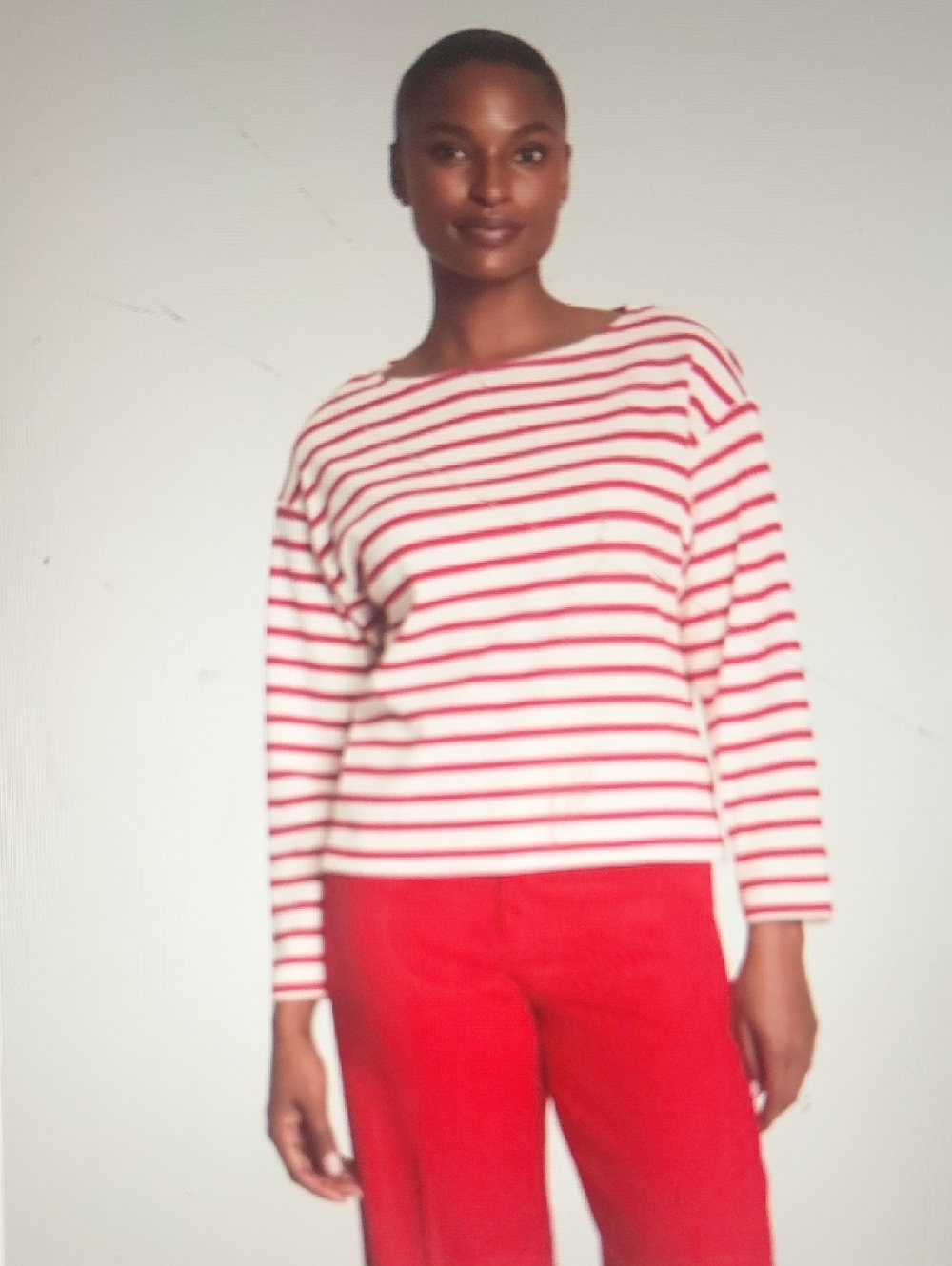 Nautical Red And White Striped Top Sweatshirt